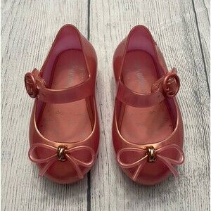 Pink Bow Mini Melissa Little Girl Toddler Sandals Shoes, Size 5